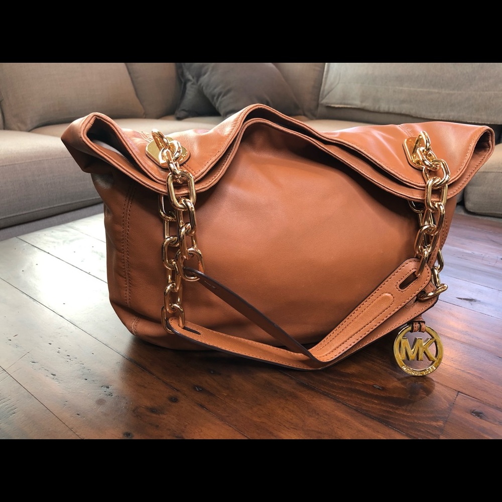 FLASH SALE ONLY 1 ! Michael Kors Taupe Leather Bag